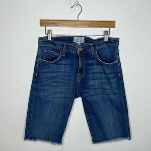 CURRENT/ELLIOT The Bermuda Short Denim Jorts Jean Worn Vintage Style Shorts